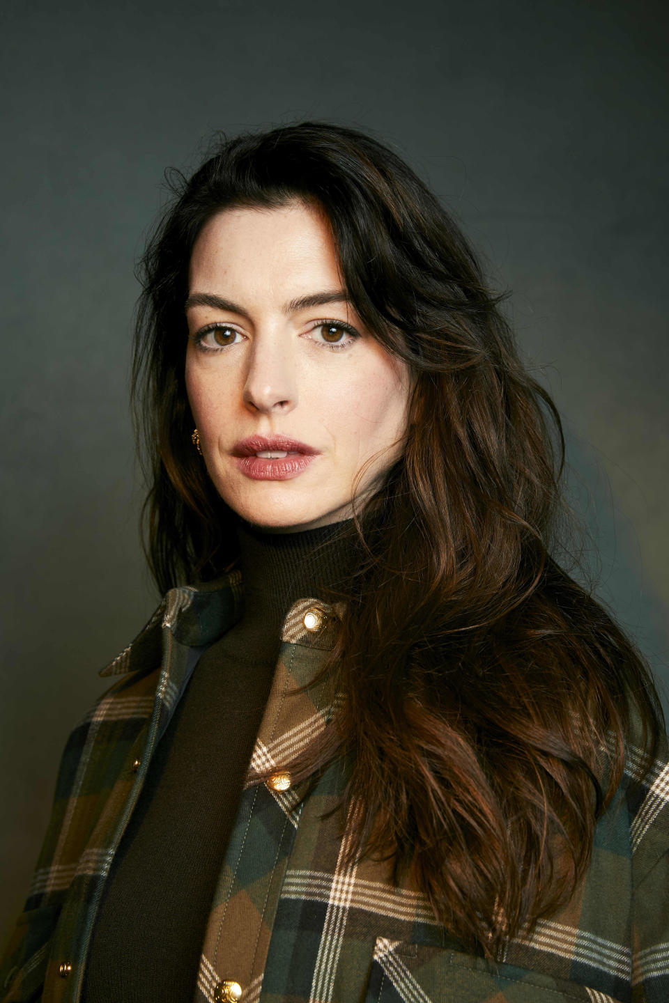 Anne Hathaway poses for a portrait to promote the film "Eileen" at the Latinx House during the Sundance Film Festival on Saturday, Jan. 21, 2023, in Park City, Utah. (Photo by Taylor Jewell/Invision/AP)