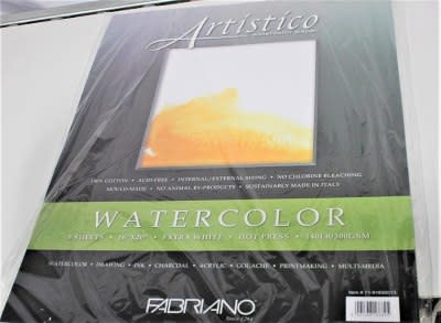 Fabriano Studio Hot Press Watercolor Sheets, 22 x 30 Inches, 140 lb, 10  Sheets