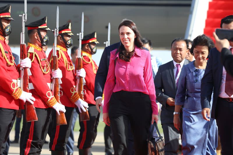 New Zealand's Prime Minister Jacinda Ardern arrives at the ASEAN Summit in Phnom Penh, Cambodia