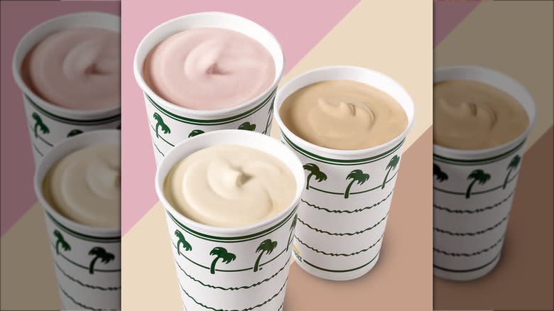 three In-N-Out milkshakes