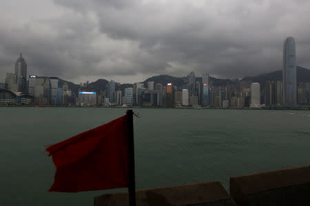 A general view of the island skyline as Typhoon Haima approaches in Hong Kong, China, October 21, 2016. REUTERS/Bobby Yip