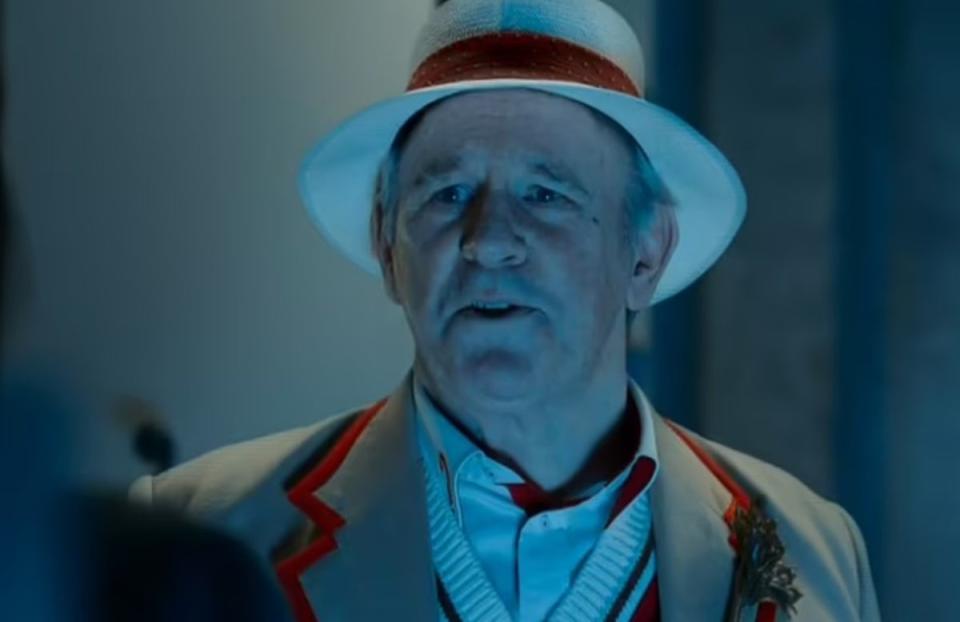 The former Time Lord returned for Whittaker’s final appearance as Doctor Who (BBC)