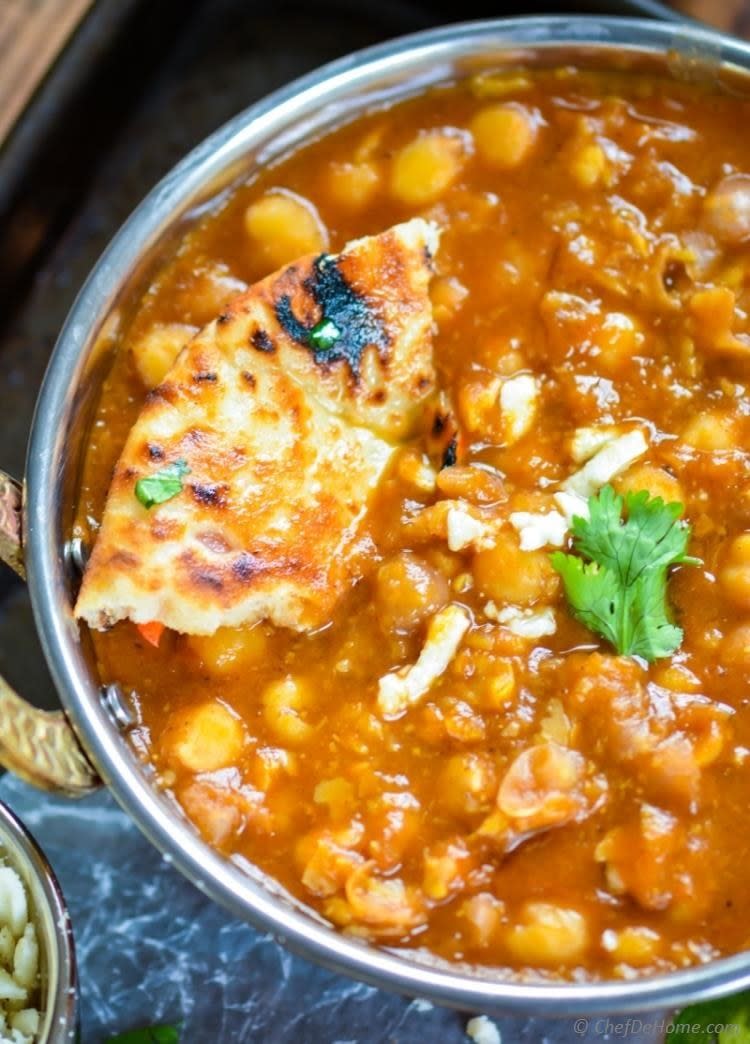 Packed with protein. Recipe: Vegan Chickpea Curry