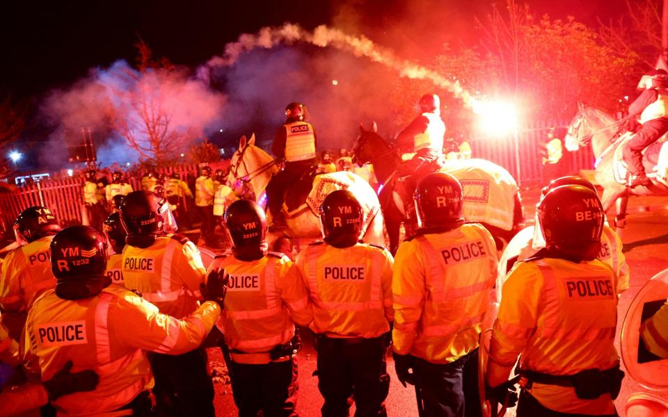 Legia Warsaw fans set off flares as they clash with police - Uefa ignores calls to kick Legia Warsaw out of Europe after Aston Villa violence