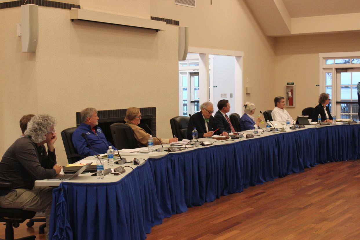 The Southport Board of Aldermen consider items hear public comment about changing the mayoral term to four years during its meeting at the Southport Community Building on Thursday, March 9, 2023.