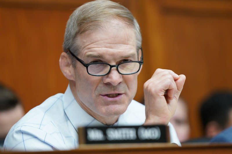 House Judiciary Chairman Jim Jordan, R-Ohio, said Monday the committees were forced to subpoena the four IRS and FBI officials as "the Biden administration has consistently stonewalled Congress," during the investigation into Hunter Biden's alleged tax evasion. Photo by Bonnie Cash/UPI