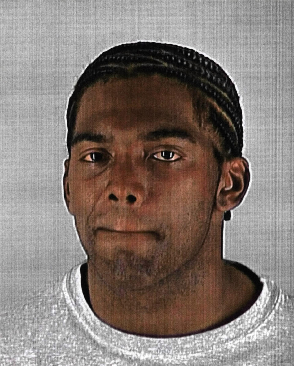 Minnesota Vikings receiver Randy Moss is shown in this Hennepin County Sheriff's booking mug Tuesday, Sept. 24, 2002, in Minneapolis. Moss was arrested Tuesday after being accused of bumping a police traffic officer with his car. The officer tried to stop Moss from making an illegal turn, and Moss used his car to slowly push the officer along the street, police spokeswoman Cyndi Barrington said Tuesday. Barrington said an assault charge was being considered. The officer was not seriously hurt. (AP Photo/Hennepin County Sheriff's Office)