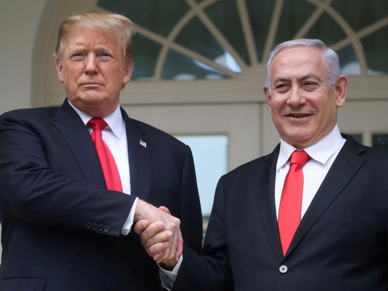 Donald Trump and Benjamin Netanyahu at the White House in March 2019: REUTERS