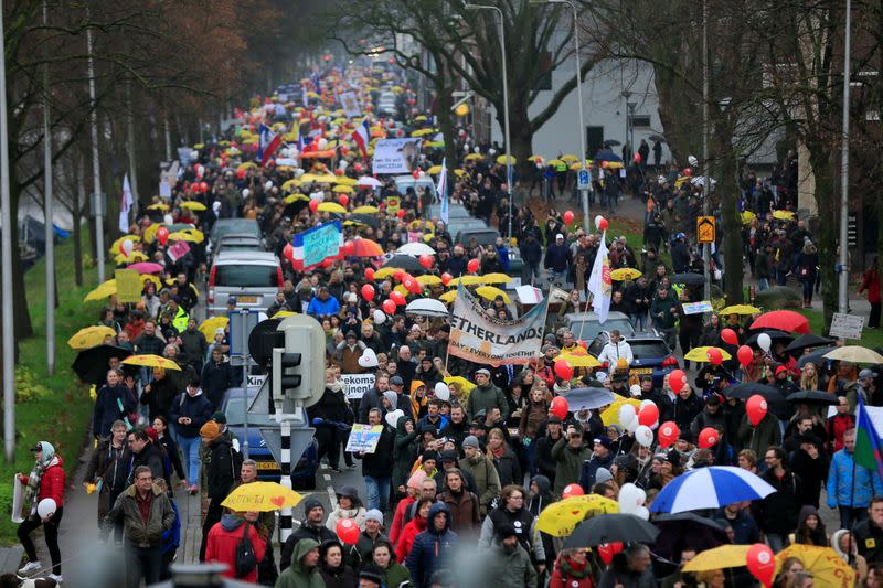 Protest against COVID-19 measures, in Utrecht