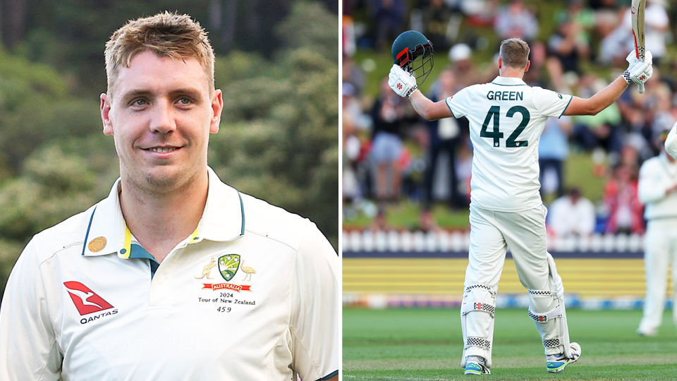 Cameron Green (pictured) has silenced some of his doubters with a century againt New Zealand. (Getty Images)