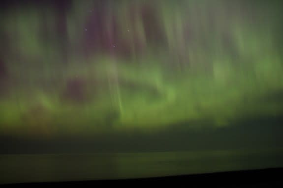 Melanie Rossi caught the auroral display at Calumet Waterworks on the Keweenaw Peninsula in Upper Michigan on July 15, 2012.