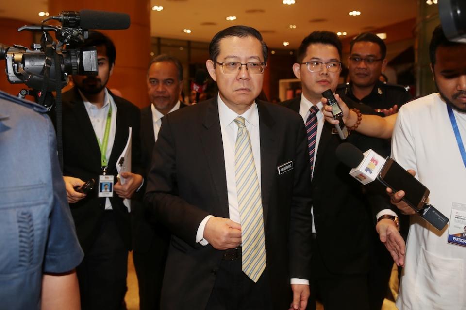 Finance Minister Lim Guan Eng speaks to the media after the 2020 Budget Consultation Council meeting at the Finance Ministry in Putrajaya June 27, 2019. — Picture by Choo Choy May