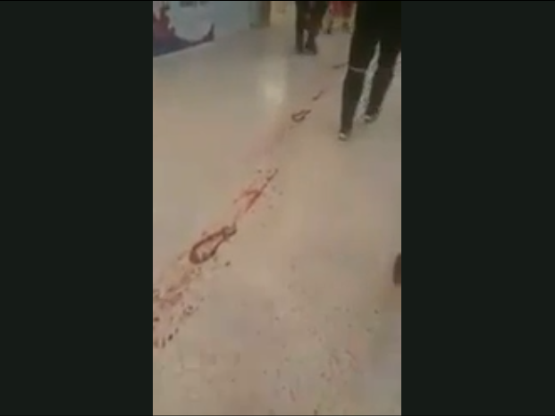 Footage from the scene appears to show bloody footprints (@5heraz7/Twitter)