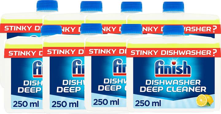 This pack of eight Finish dishwasher deep cleaners now has 49% off