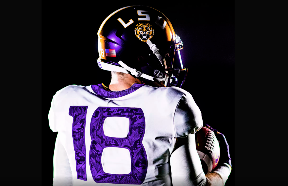 LSU’s uniforms for Saturday night. (Via LSU)