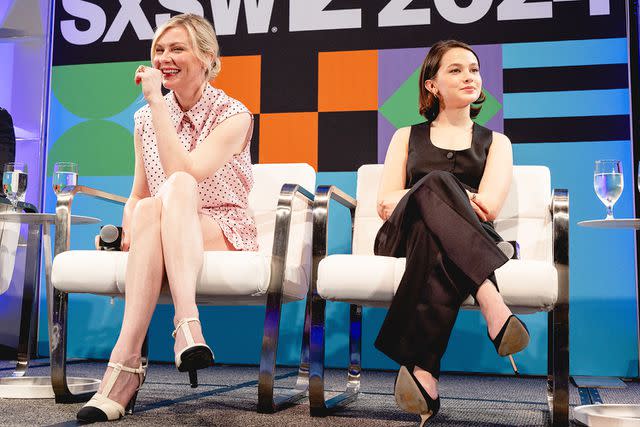 <p>Rick Kern/WireImage</p> From Left: Kirsten Dunst and Cailee Spaeny on March 14, 2024