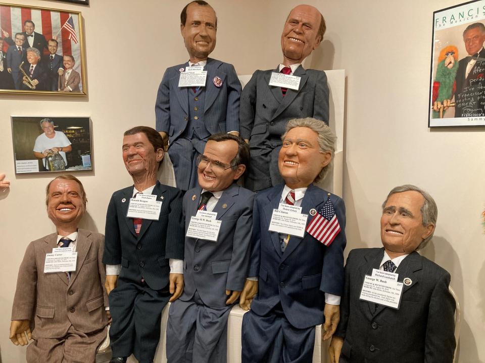 A very presidential group at the Vent Haven Museum.