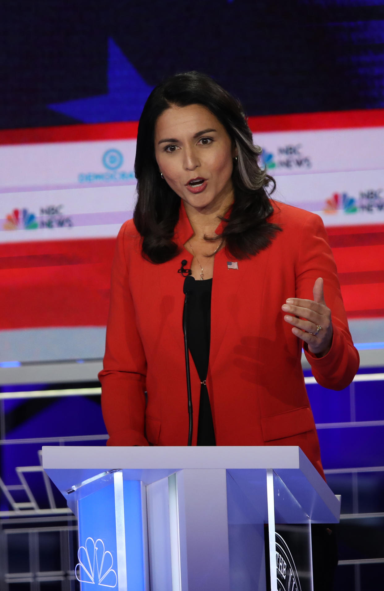 The sister of Congresswoman Tulsi Gabbard (pictured) defended her sister's lack of air time during the June 26th Democratic Debate. (Photo: Getty Images)