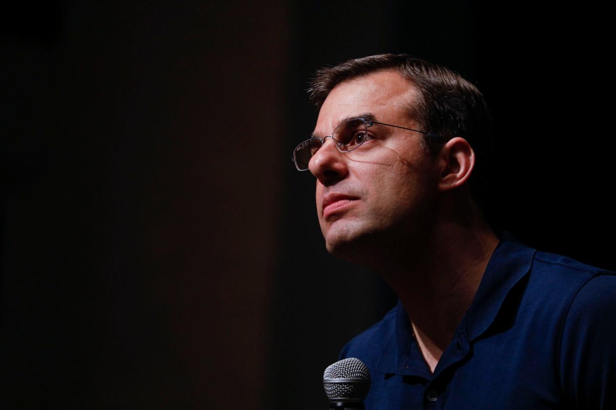 Rep. Justin Amash was the first then-Republican member of Congress to say that President Donald Trump engaged in impeachable conduct. (Bill Pugliano via Getty Images)