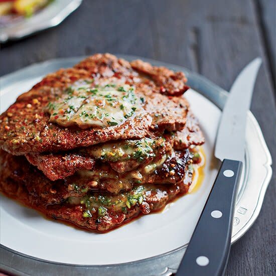 Minute Steak Stacks with Herbed Anchovy Butter