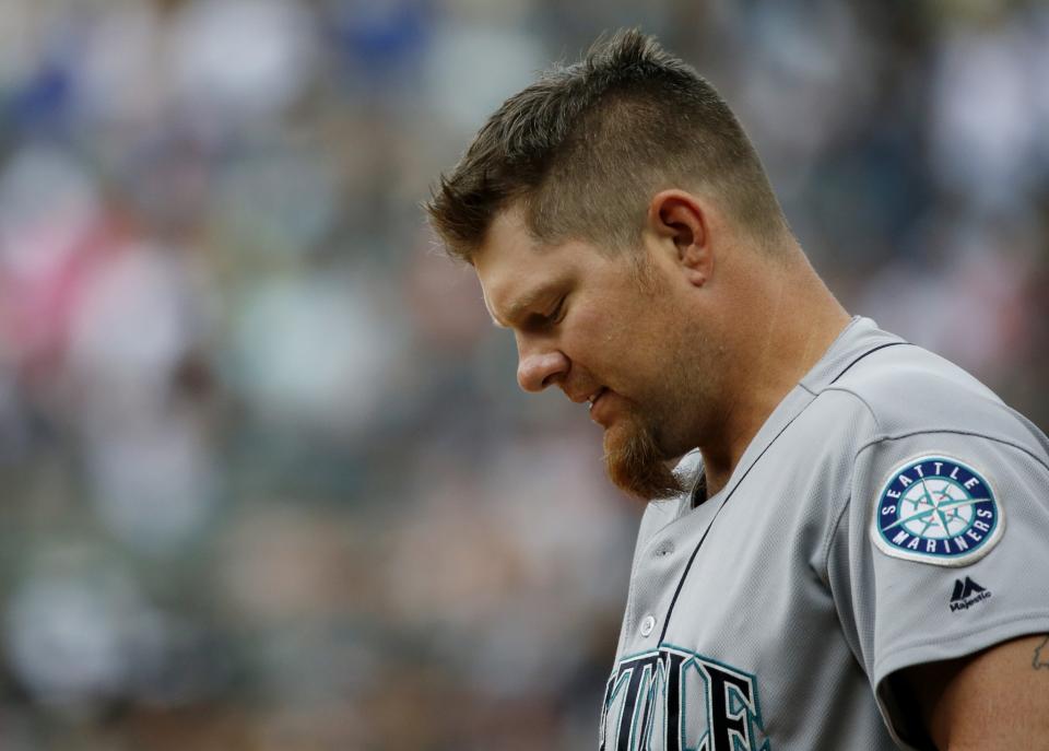 Adam Lind is bummed after grounding into a double play. (AP)