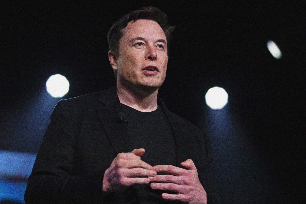 Elon Musk at Tesla's design studio in Hawthorne, Calif., on March 14, 2019. (Jae C. Hong / AP file)
