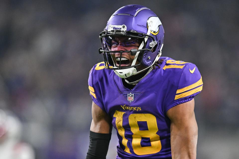 Minnesota Vikings wide receiver Justin Jefferson enters Week 15 with 99 receptions for 1,500 yards.