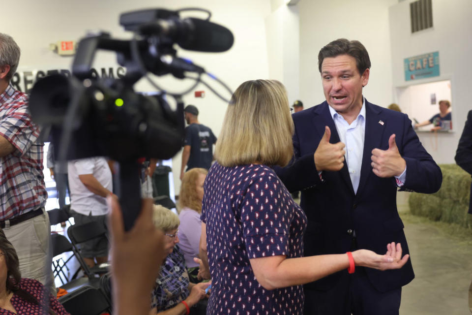 DeSantis giving the thumbs up