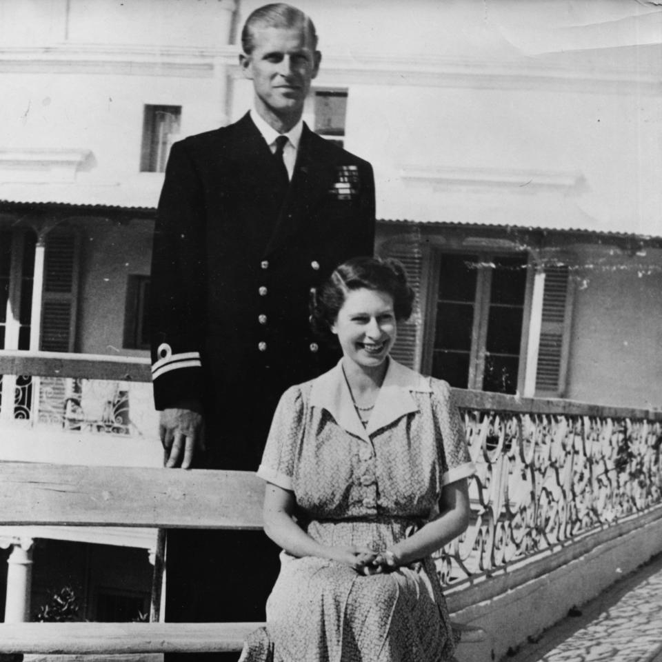 Princess Elizabeth and Prince Philip, the Duke of Edinburgh, in the grounds of Villa Guardamangia in Malta, April 20th 1950 - Getty