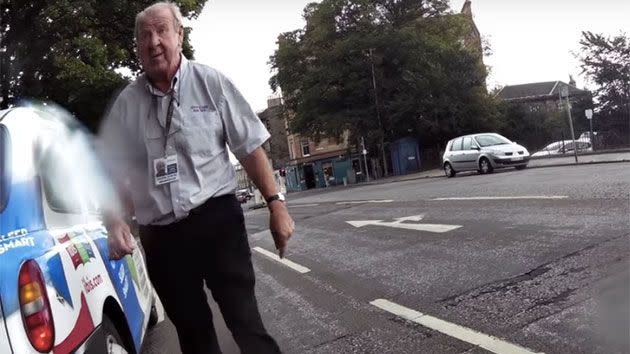 The incident took place last year but the cyclist couldn't upload it until the taxi driver had been charged. Photo: YouTube