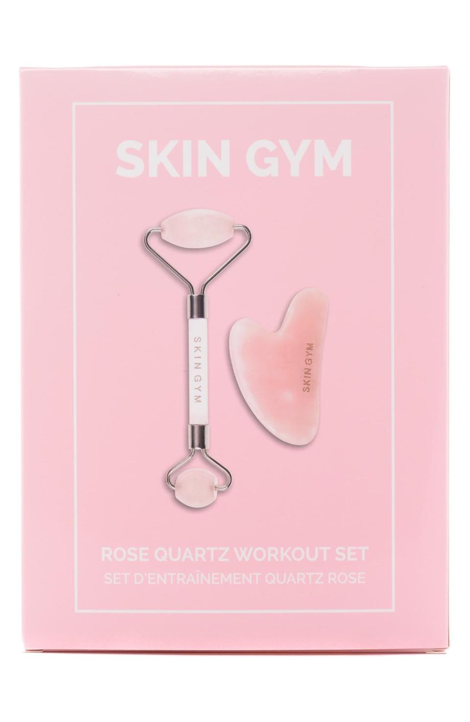 Find this rose quartz jade roller and gua sha for <a href="https://fave.co/38uM8X2" target="_blank" rel="noopener noreferrer">$49 at Nordstrom</a>.