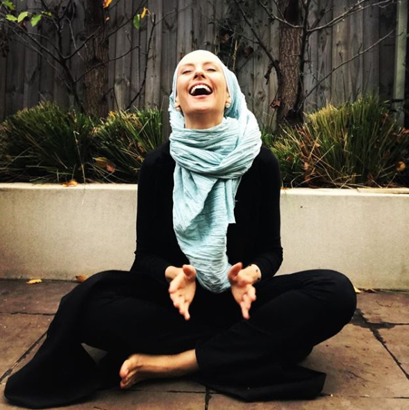 Susan recently conducted a workshop with Cancer Council Victoria, to help show cancer sufferers how to tie a head scarf with ease. Source: Instagram/susancarland