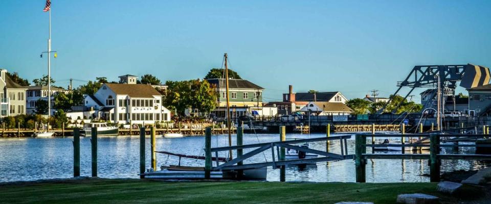 Downtown Fishing Village docks and boats mystic Connecticut