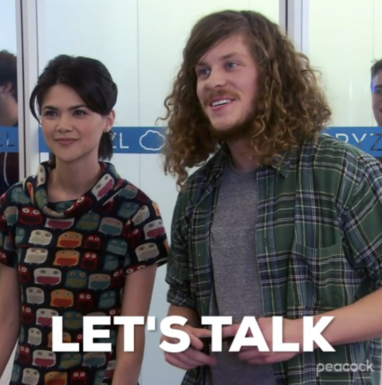 Blake Anderson on "Parks & Rec" saying let's talk