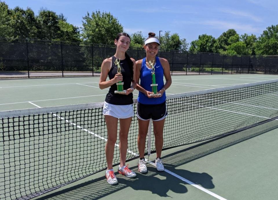 Fairhaven's Kaydin Pinto, left, and Wareham's Brooklyn Bindas faced one another in the finals of the SCC Girls Individual Singles Tournament.