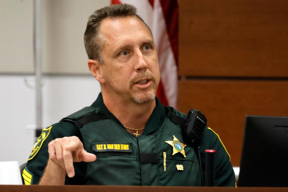 Broward Sheriff 's Office Sgt. Richard Van Der Eems describes the scene he encountered at the school after the mass shooting. Marjory Stoneman Douglas High School shooter Nikolas Cruz is being tried in the penalty phase of his trial at the Broward County Courthouse in Fort Lauderdale on Friday, July 22, 2022. Cruz previously plead guilty to all 17 counts of premeditated murder and 17 counts of attempted murder in the 2018 shootings.