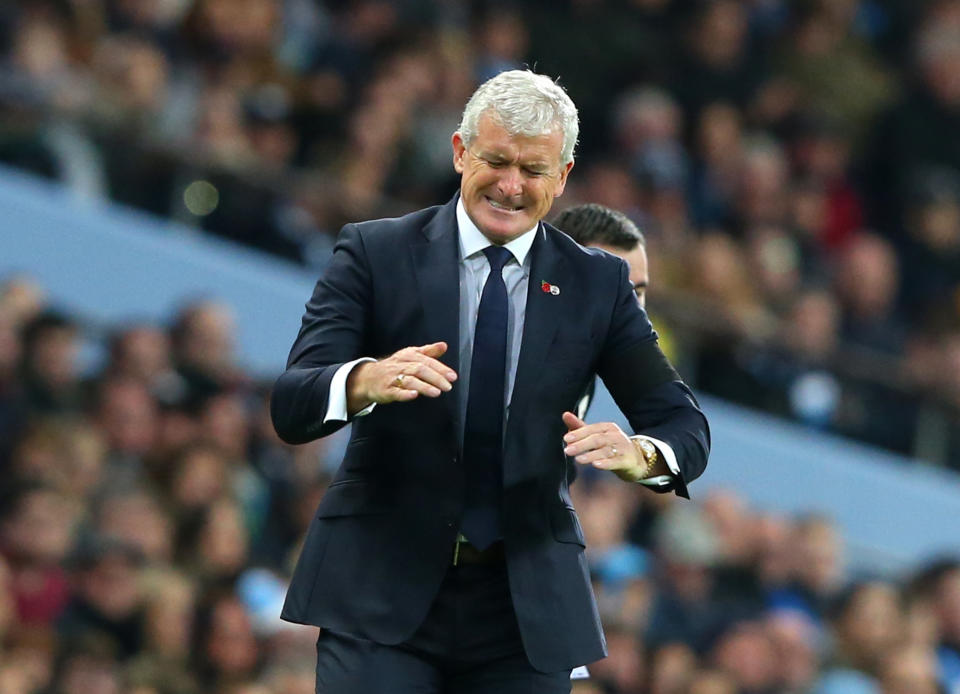 Hughes was left frustrated after Southampton were beaten 6-1 by Man City