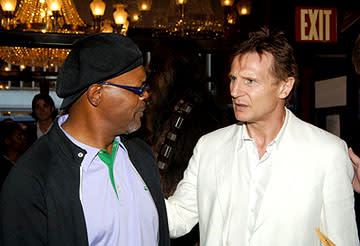 Samuel L. Jackson and Liam Neeson at the NY premiere of 20th Century Fox's Star Wars: Episode III