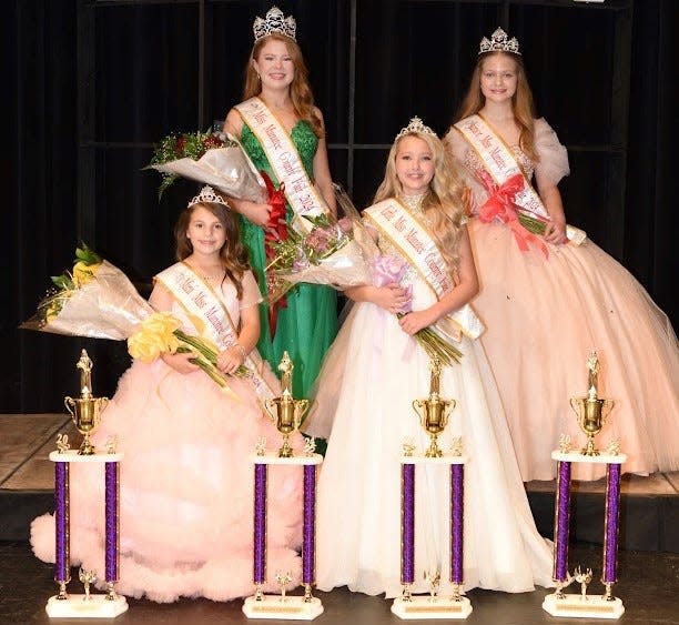 The Miss Manatee County Fair Pageant crowned four queens last week at Palmetto High School as the 2024 fair season got underway. The pageant winners include Mini Miss (ages 7-9) Saige VanHyning; Little Miss (10-12) Maci Osment; Junior Miss (13-16) Anna Radojcsics; and Miss Manatee County Fair Queen (17-22) Ally Carpenter. Winners received a crown, banner sash, trophy and flowers. Carpenter also received a $1,000 scholarship award. The pageant was sponsored by Arctic Air. Visit manateecountyfair.com.