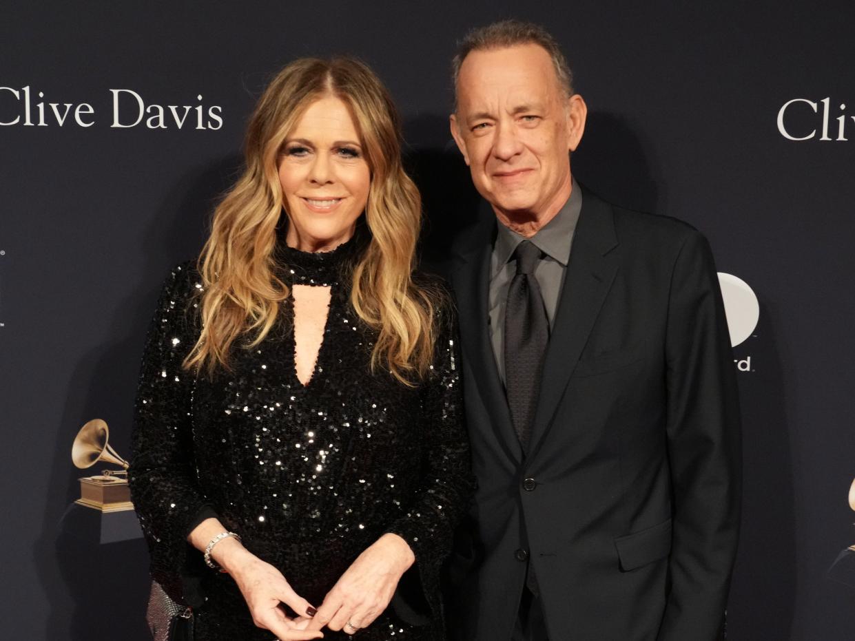 Rita Wilson and Tom Hanks in February 2023.