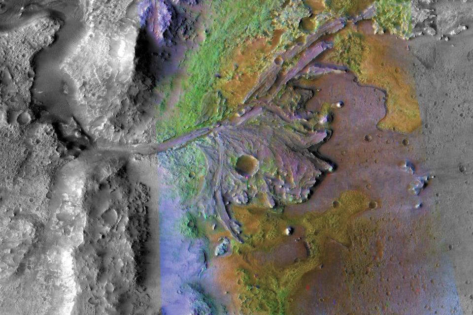 The Jezero Crater on Mars. (NASA / JPL-Caltech/MSSS/JHU-APL)