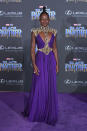 <p>The Oscar-winner looks regal in a purple, custom Atelier Versace gown. <em>[Photo: Getty]</em> </p>