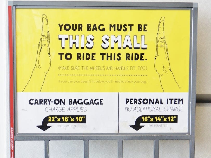 Spirit Airlines bag size checker