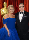 <p>Brendan Fraser y Jeanne Moore en la alfombra champán de los Oscars 2023 en Los Angeles.REUTERS/Mario Anzuoni</p> 