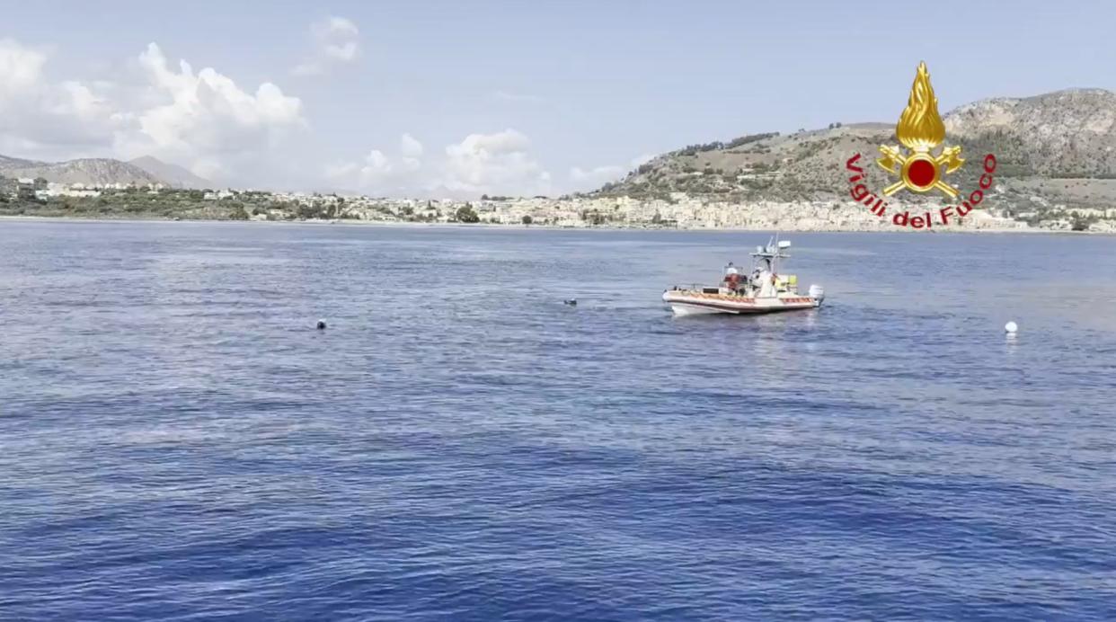 The stretch of sea in Sicily where the luxury yacht sank on Monday. (PA)