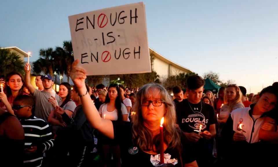 Mourners at the vigil on Thursday night.