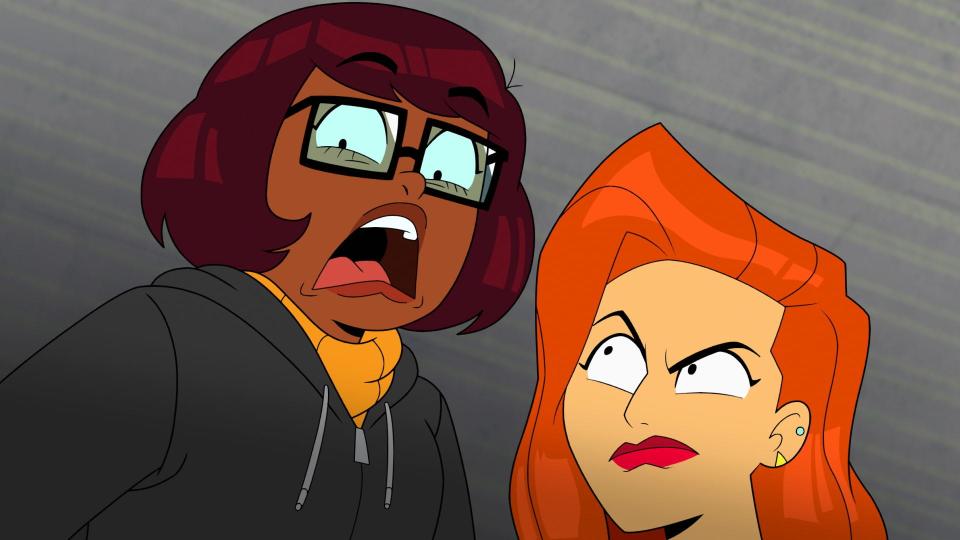 Velma (voiced by Mindy Kaling, left) and Daphne (Constance Wu) are former besties who need to figure out their feelings and also stop a serial killer in "Velma."