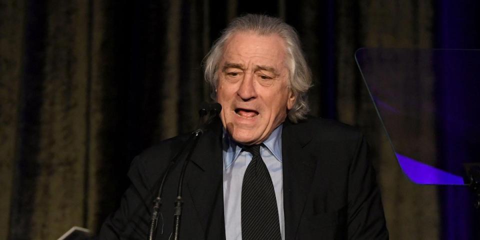 Robert De Niro speaks onstage at the American Icon Awards at the Beverly Wilshire Four Seasons Hotel on May 19, 2019 in Beverly Hills, California (Getty)