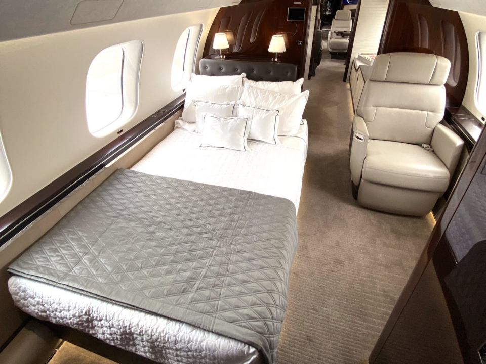 The interior of a NetJets' Global 7500.