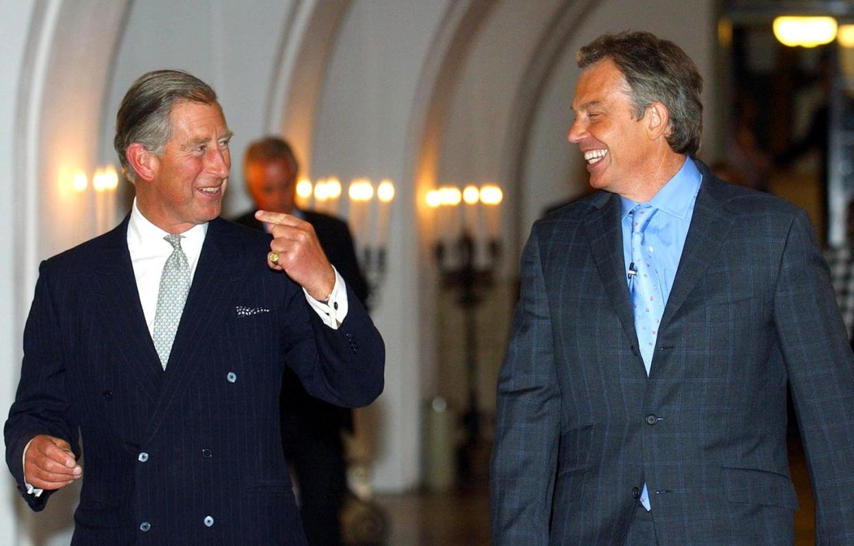 charles and tony blair at lecture